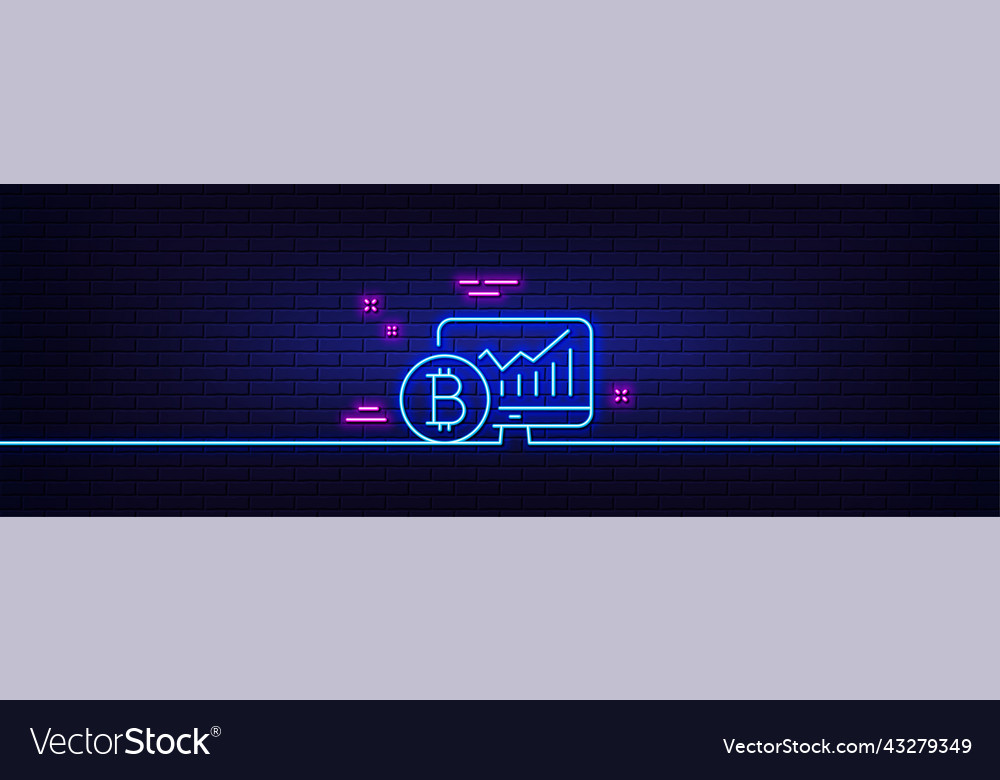 Bitcoin graph line icon cryptocurrency analytics vector image Bitcoin graph line icon cryptocurrency analytics