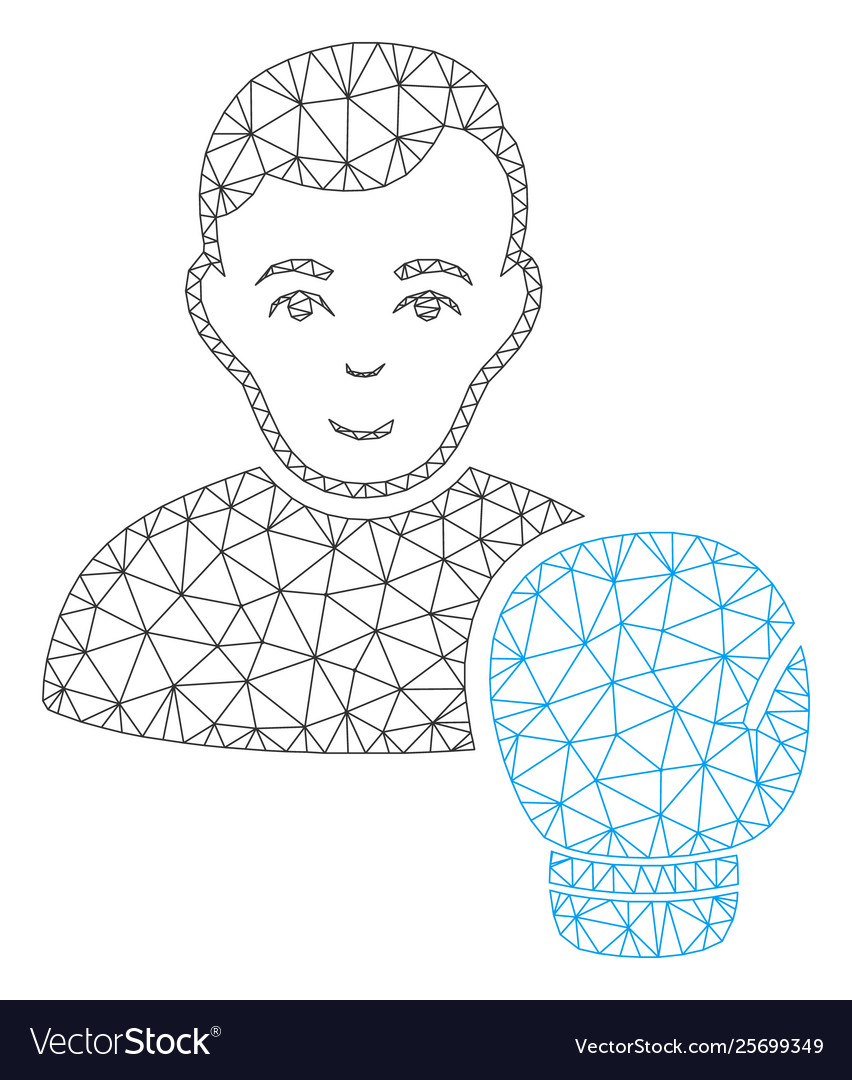 Boxsportler polygonale Rahmenmaschen