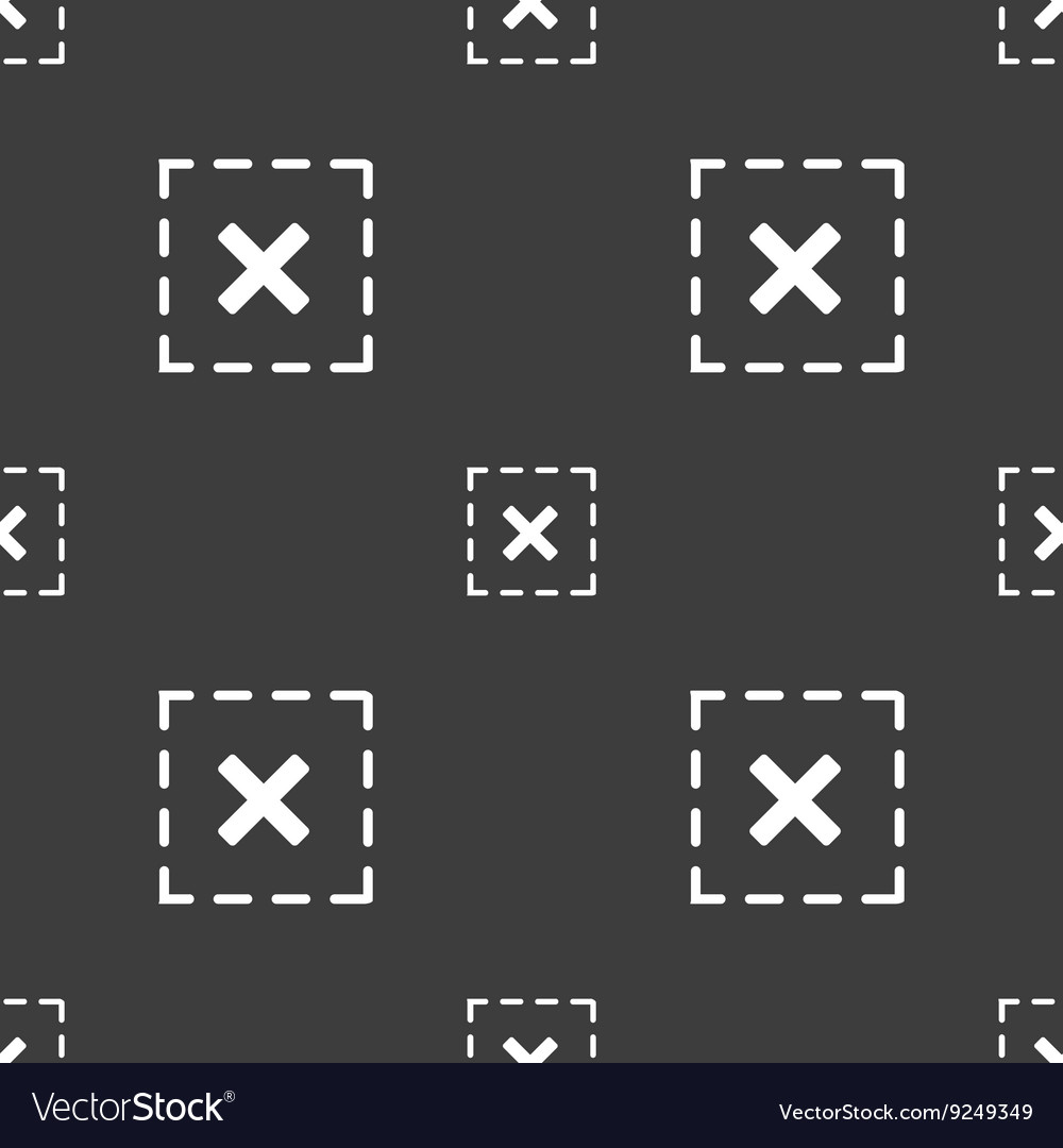 Cross in square icon sign seamless pattern