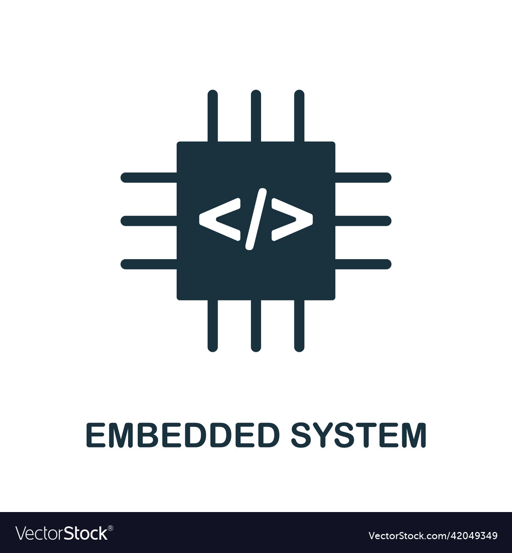 Embedded system icon monochrome simple