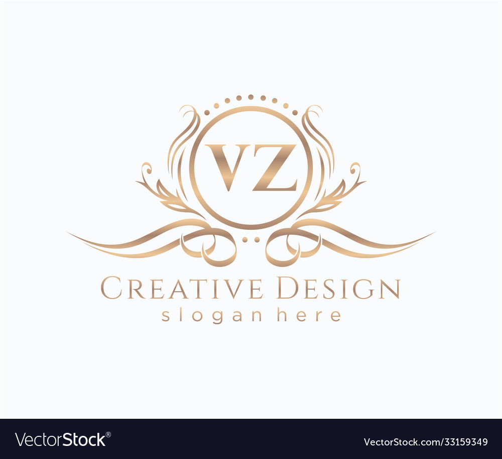 Initial vz beauty monogram and elegant logo design