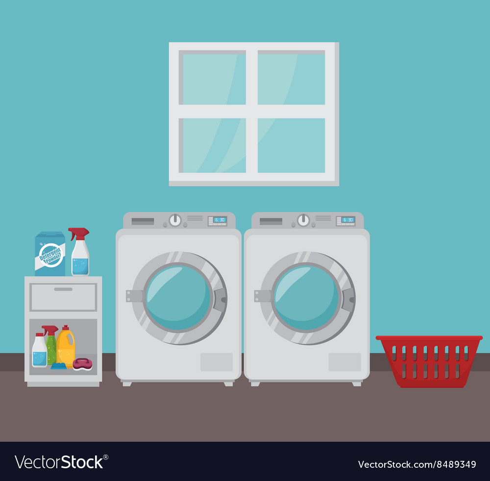 Laundry service concept design Royalty Free Vector Image