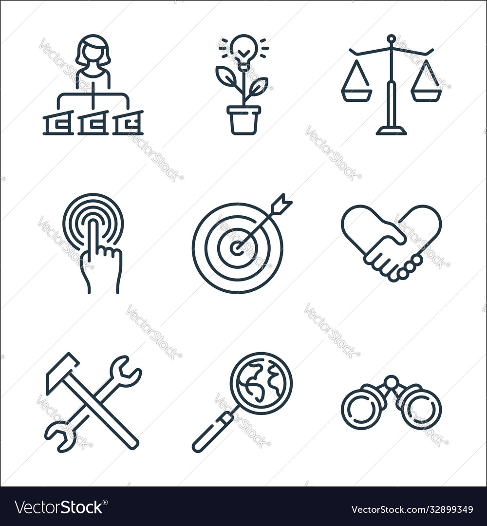 Life skills line icons linear set quality vector image Life skills line icons linear set quality