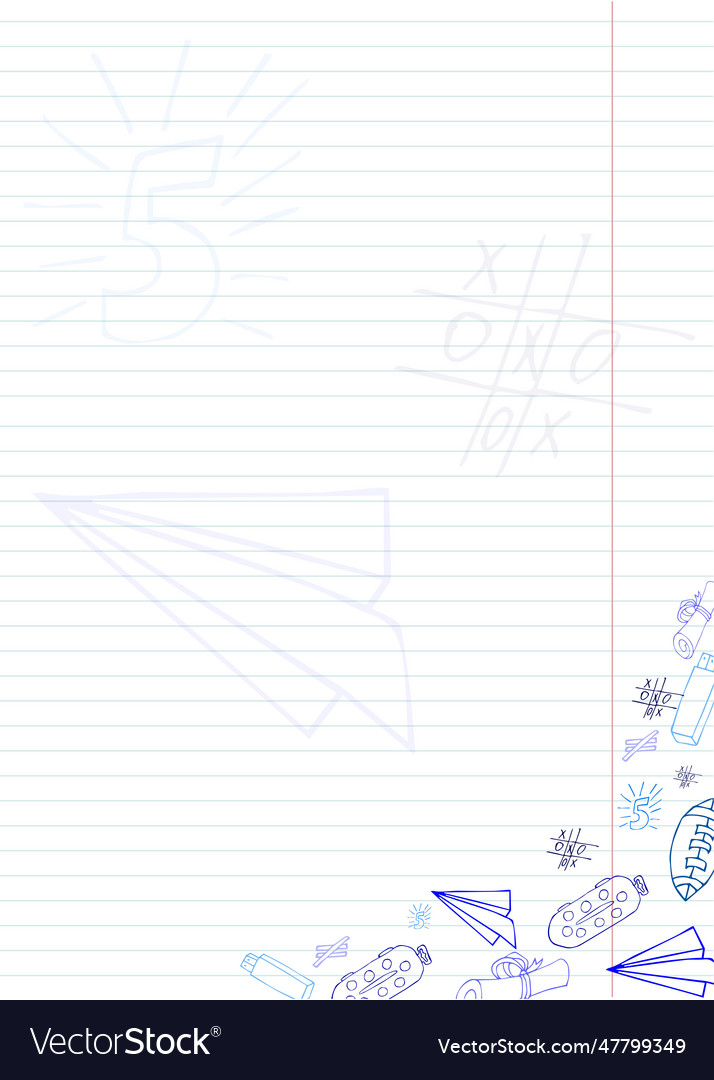 Notebook sheet with design for notes