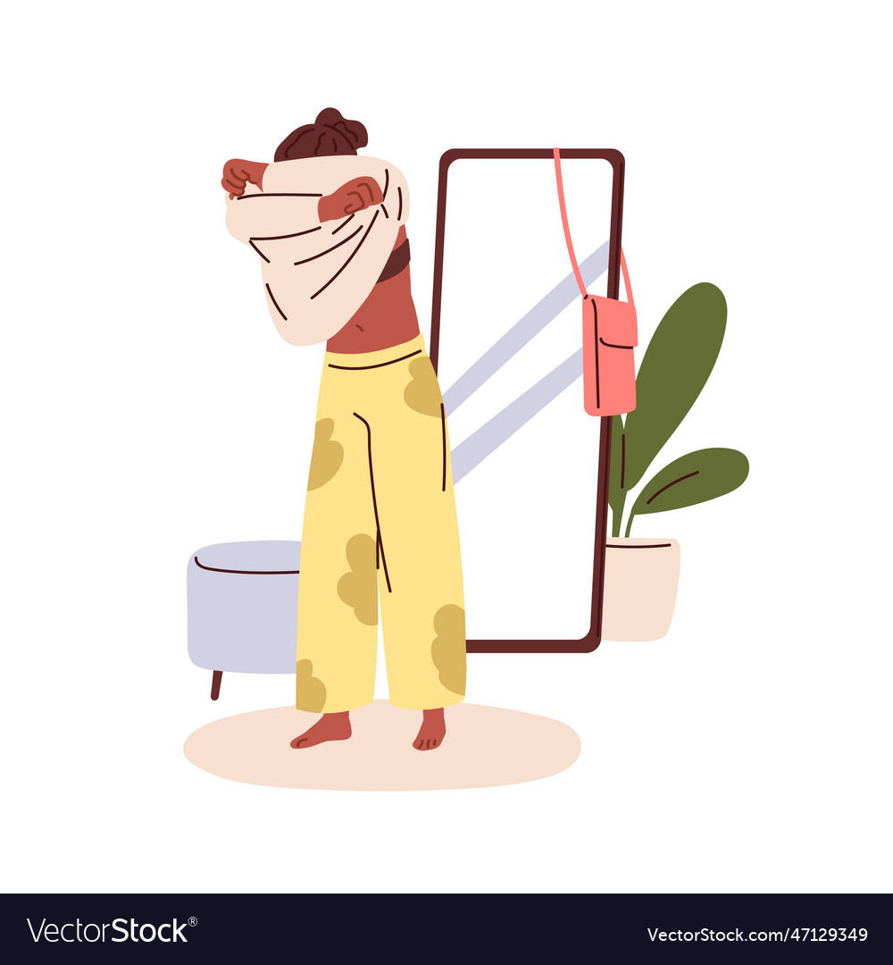 Person Undressing Taking Putting Off Clothes Vector Image