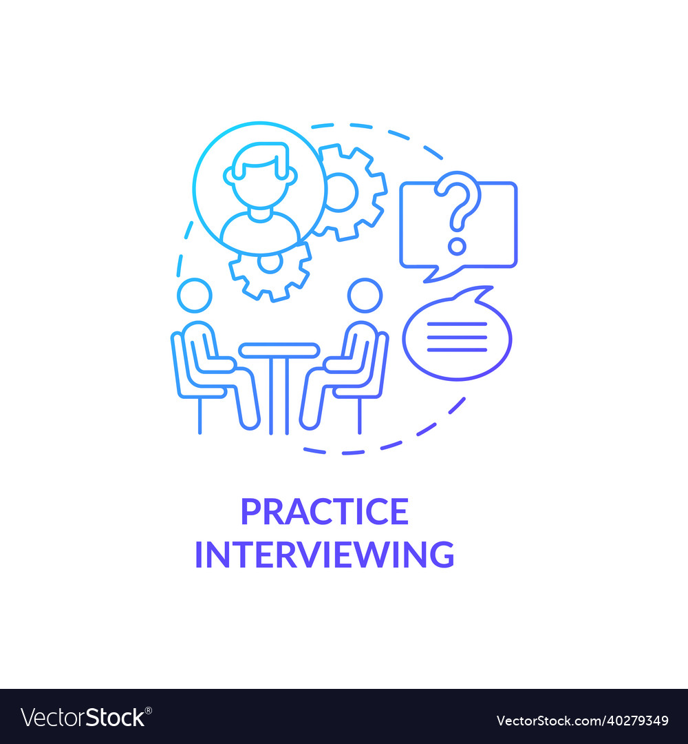 Practice interviewing blue gradient concept icon Vector Image
