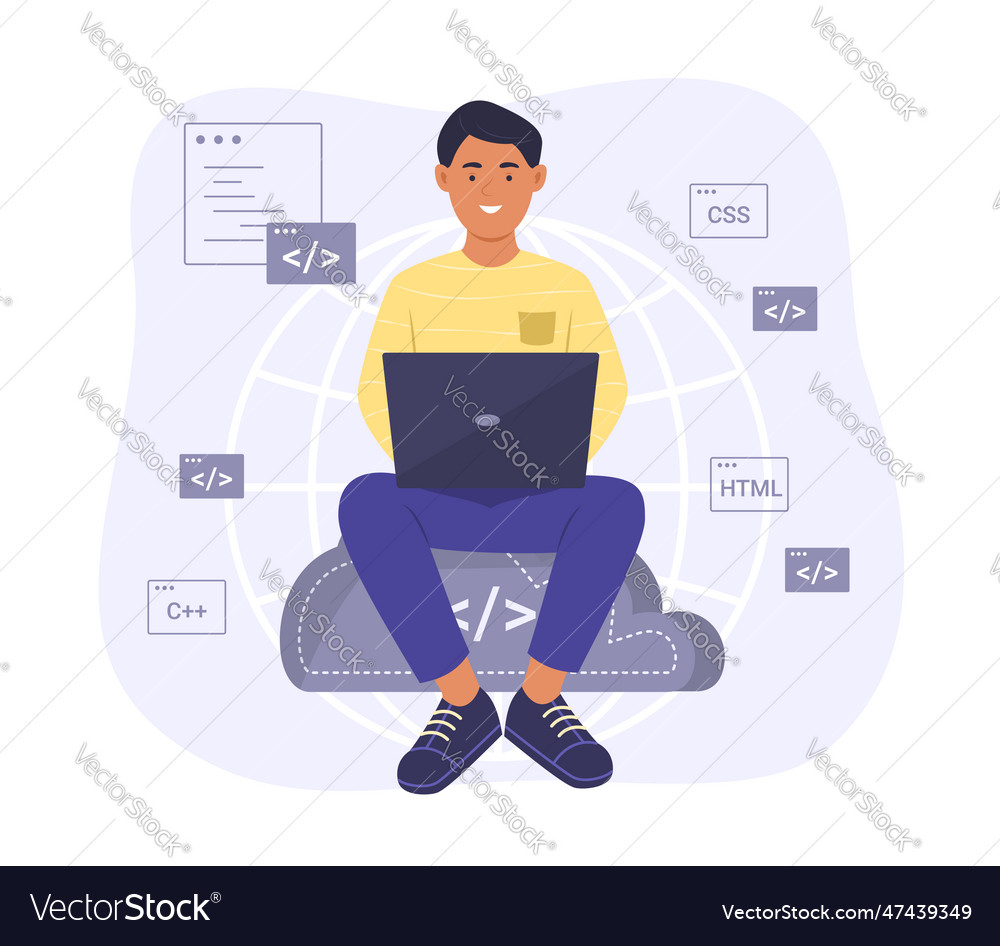 Programmierer Prozesscodierung für Softwareentwicklung Vector Image Programmierer Prozesscodierung für Softwareentwicklung