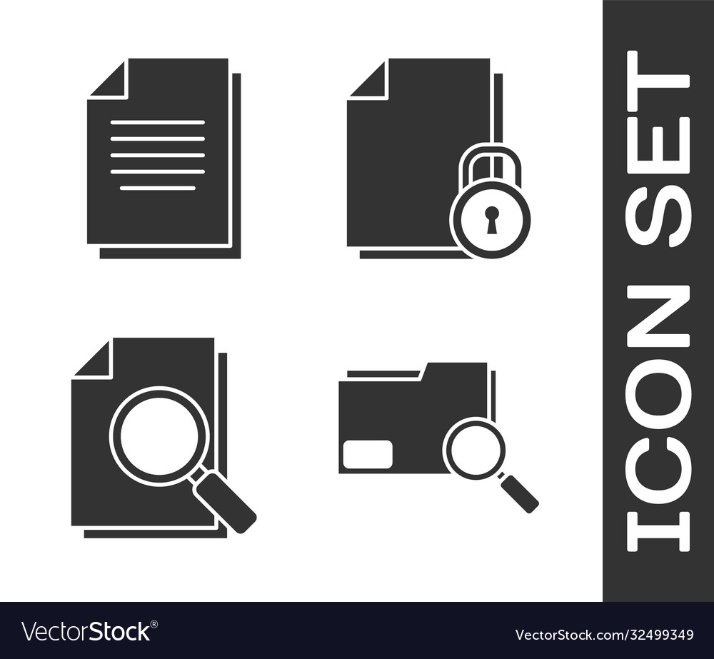 Set search concept with folder document vector image Set search concept with folder document