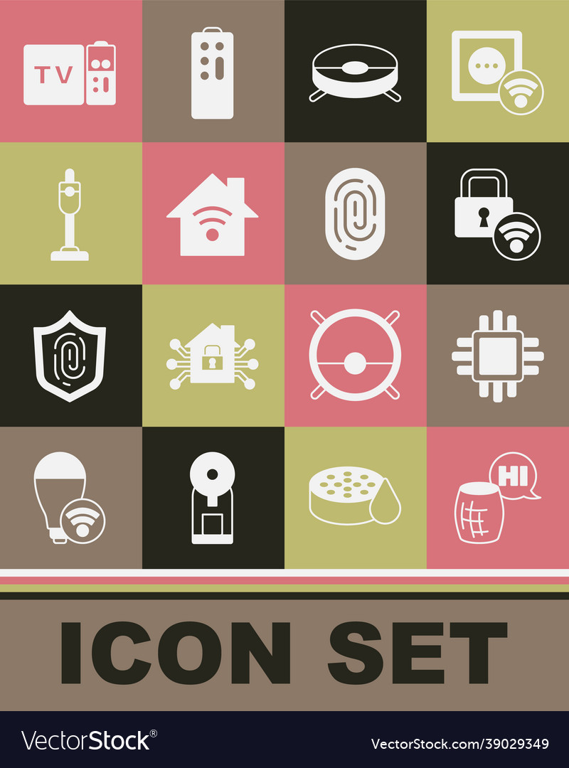 Set voice assistant processor with cpu digital vector image Set voice assistant processor with cpu digital