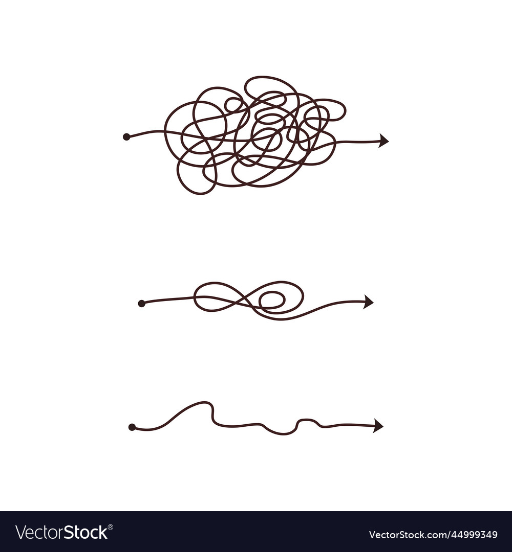 Simple line and complex easy way scribble doodle vector image Simple line and complex easy way scribble doodle