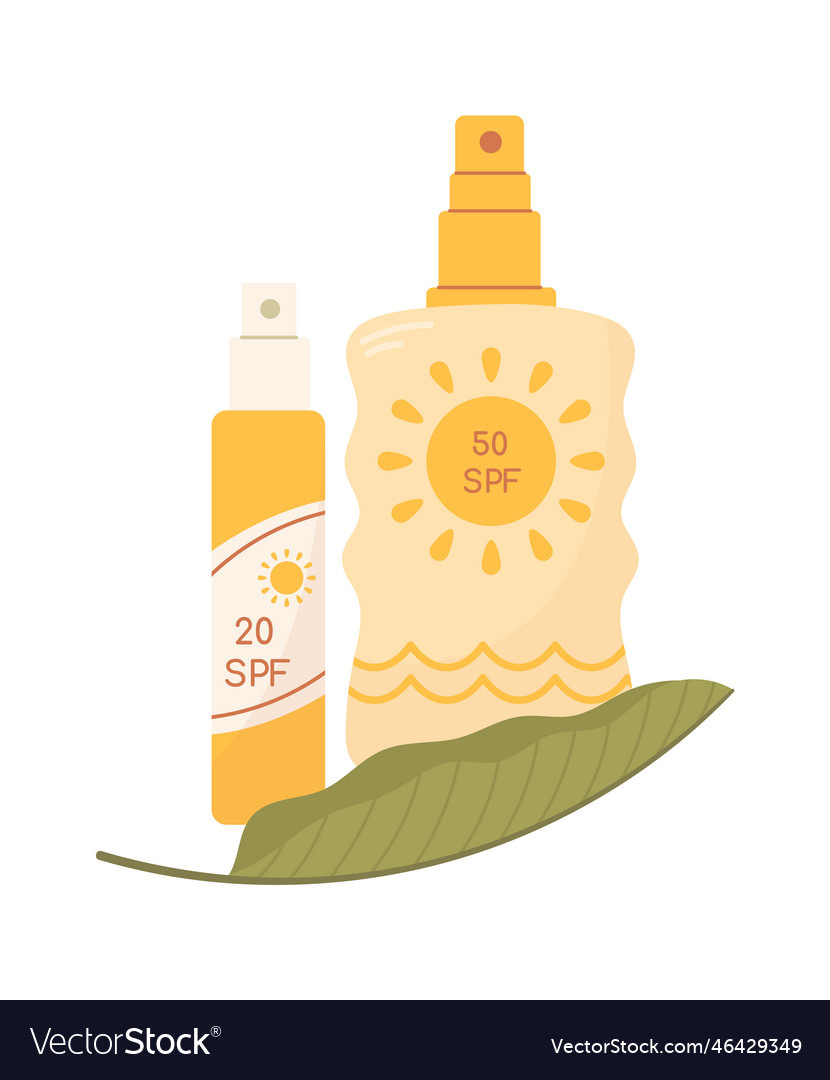 Sun Protection Lotion And Spray Royalty Free Vector Image