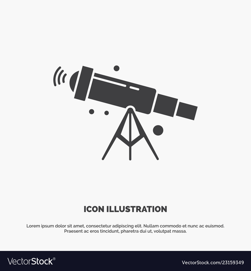 Telescope astronomy space view zoom icon glyph