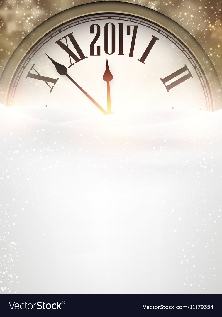 2017 new year background with clock