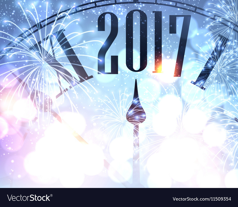 2017 new year background with clock