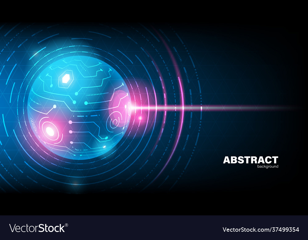 Abstract circuit in circle with light on dark vector image Abstract circuit in circle with light on dark