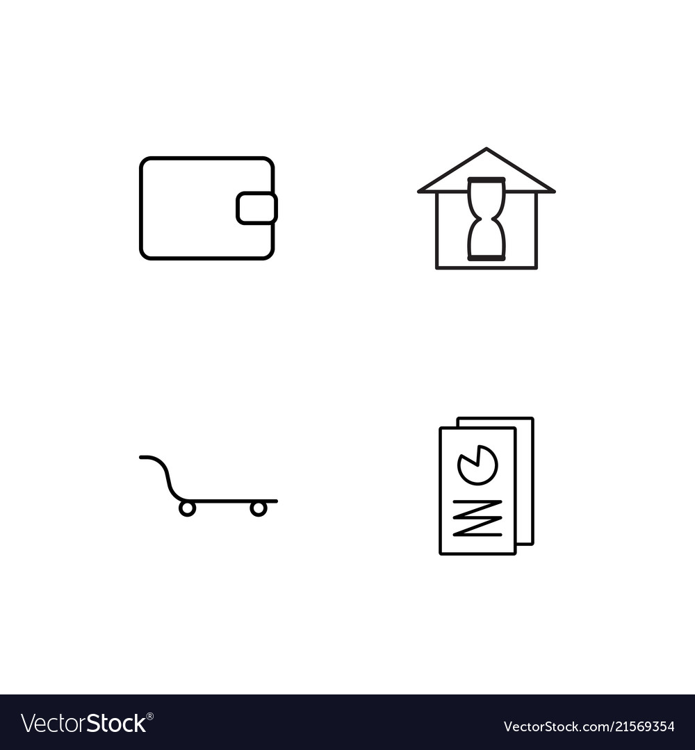 Banking linear icons set simple outline