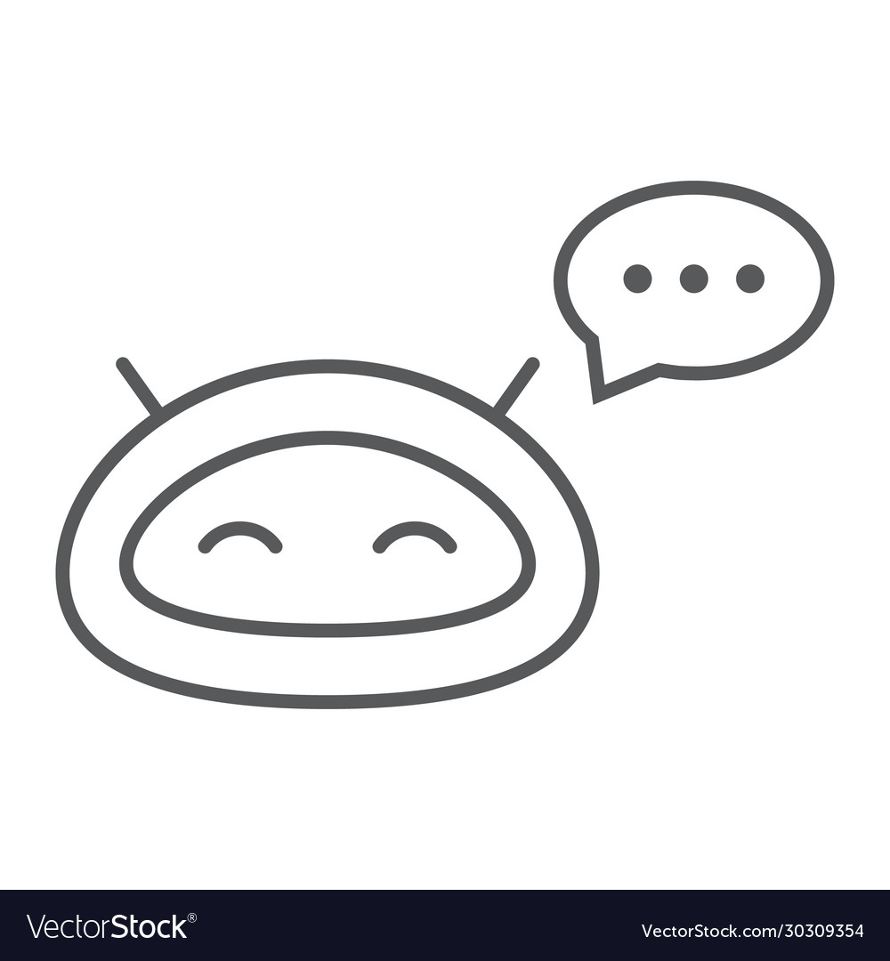 Chatbot thin line icon technology and bot