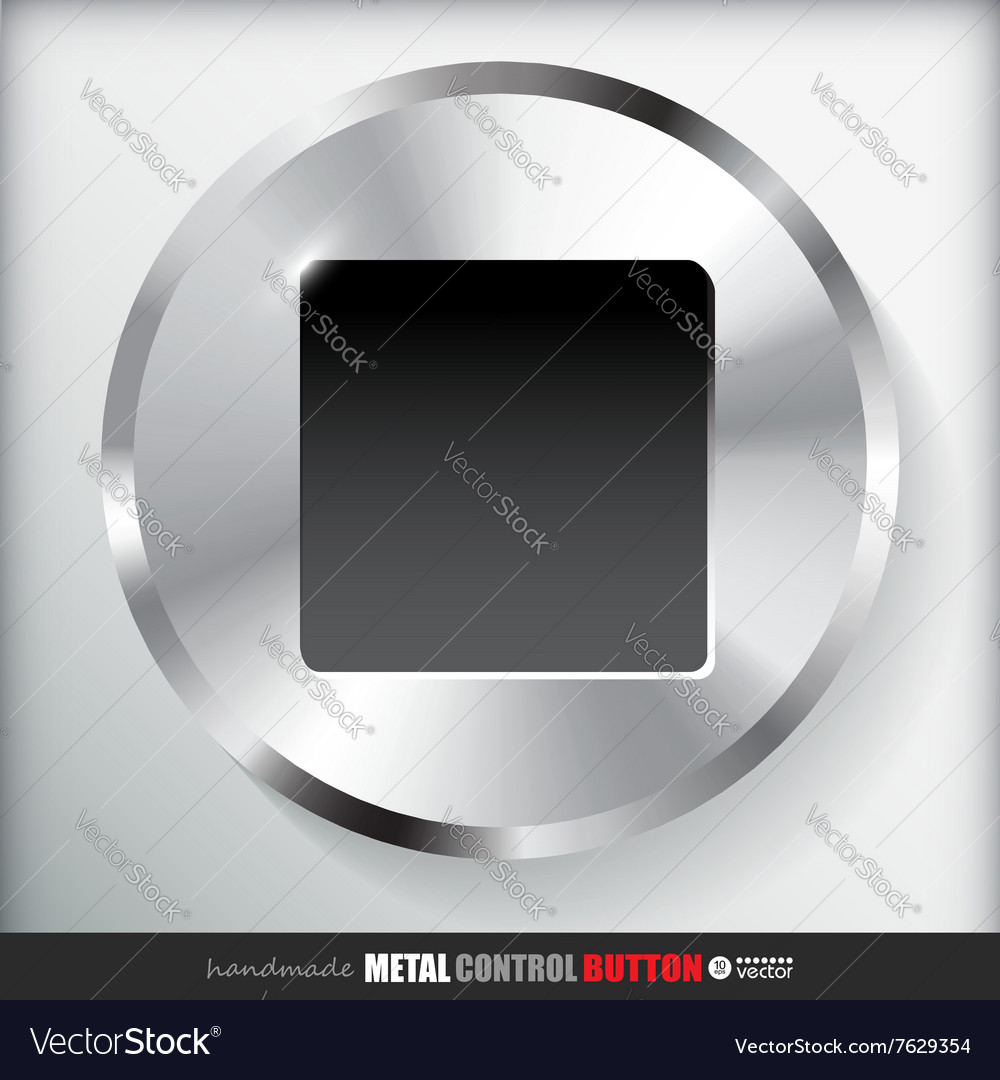 Circle metal stop button applicated for html