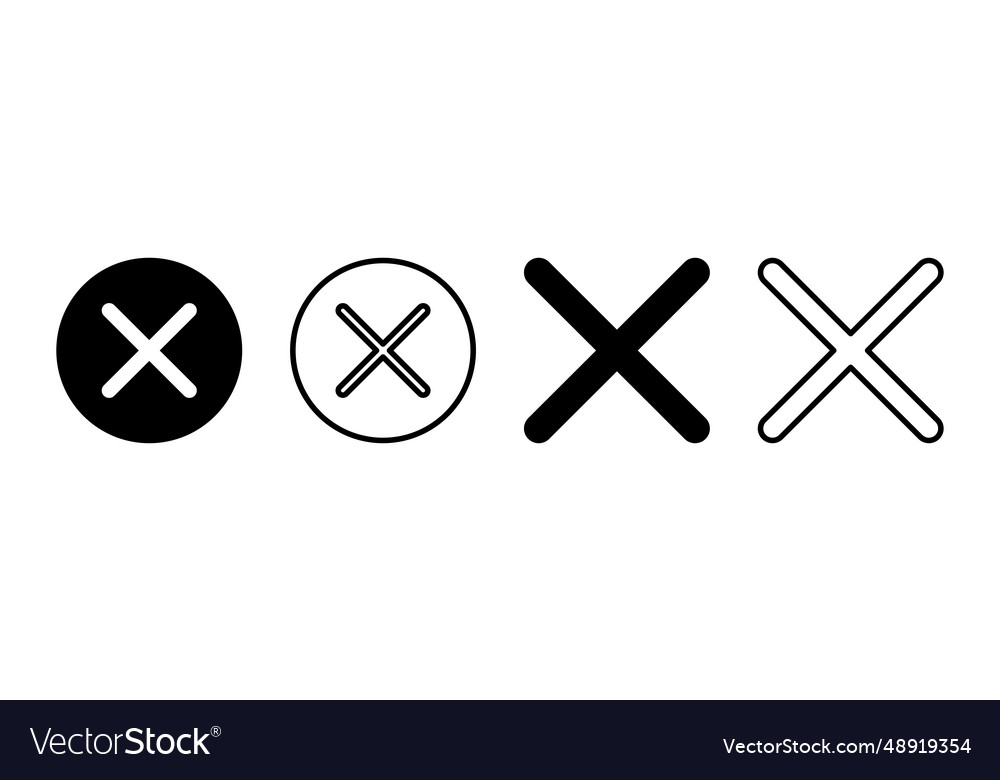 Close icon delete remove cancel exit symbol vector image Close icon delete remove cancel exit symbol