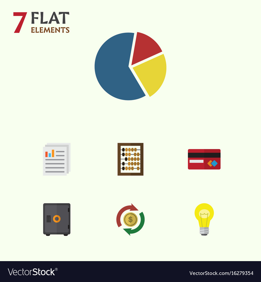 Flat icon incoming set of graph counter