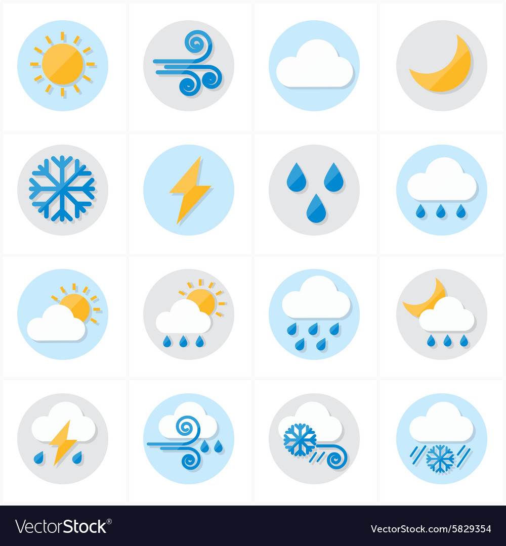 Flat icons weather