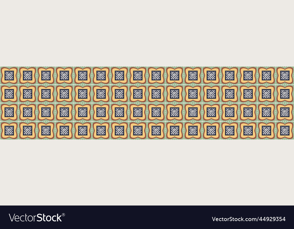 Hand drawn retro block print seamless border vector image Hand drawn retro block print seamless border