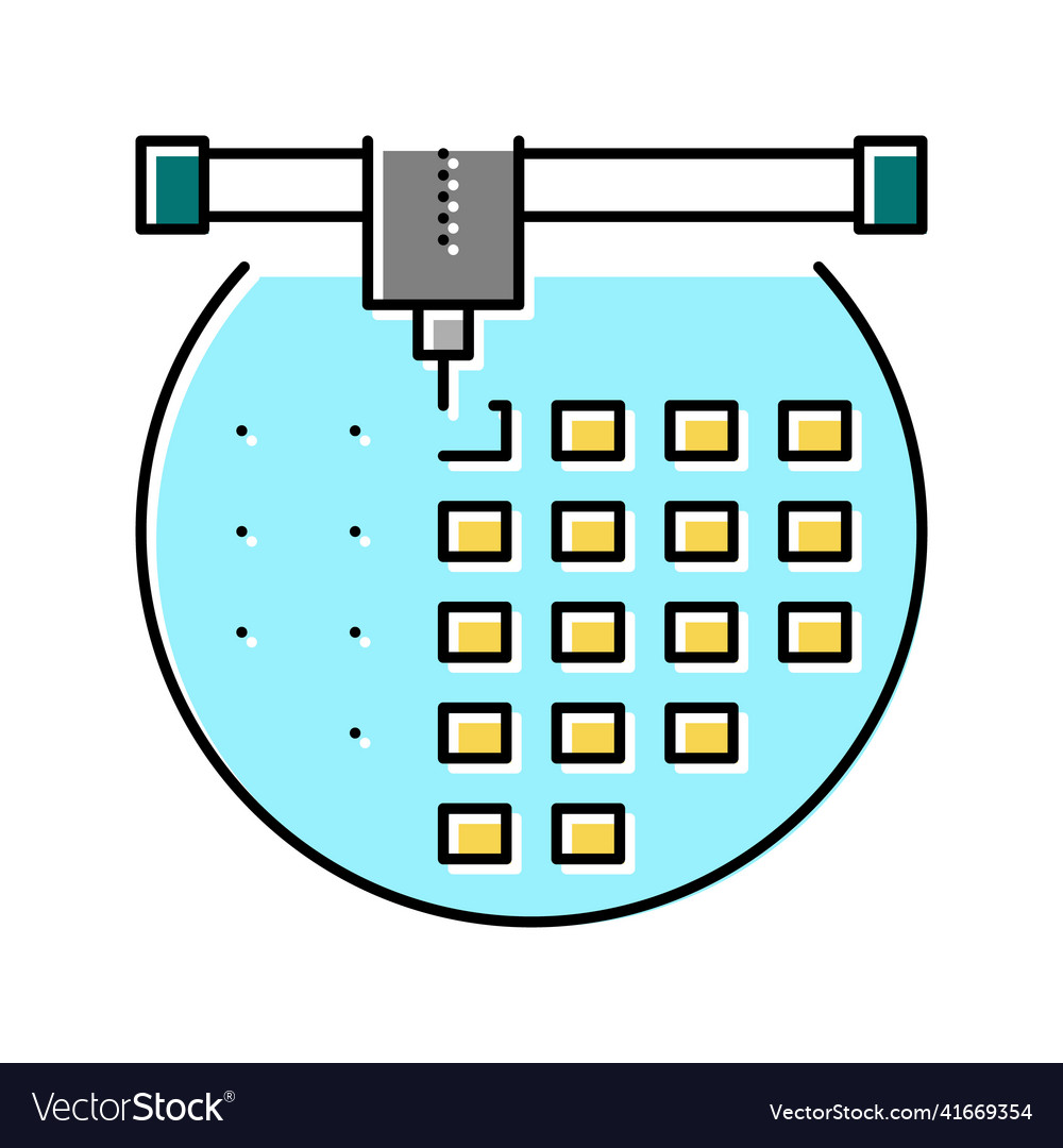 Installing semiconductor on board color icon