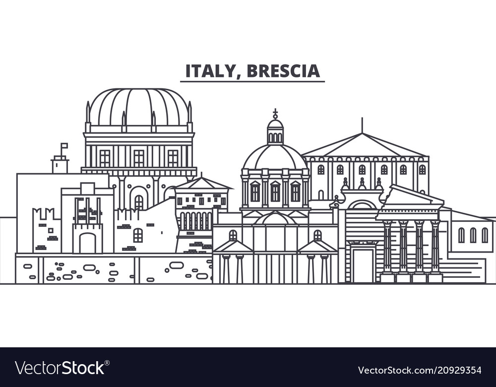 Italy brescia line skyline Royalty Free Vector Image