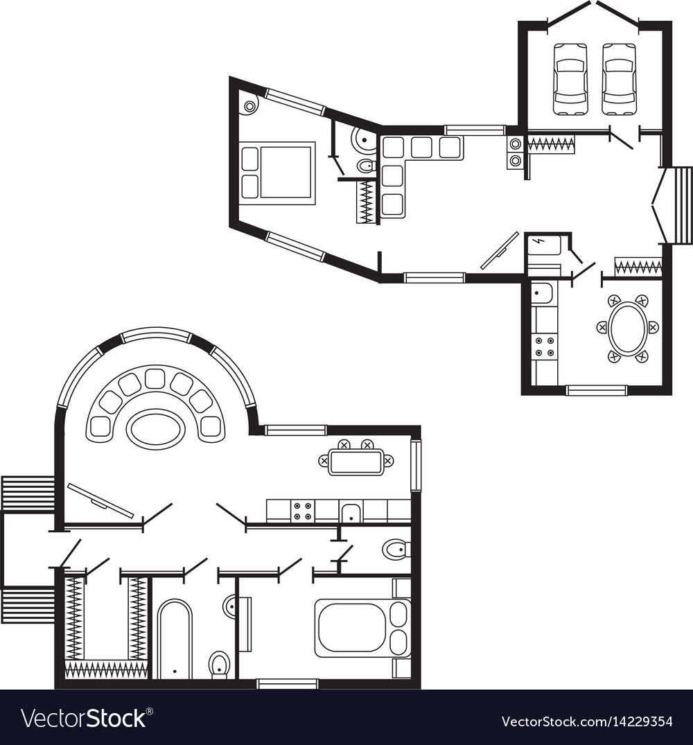 Modern office architectural plan interior