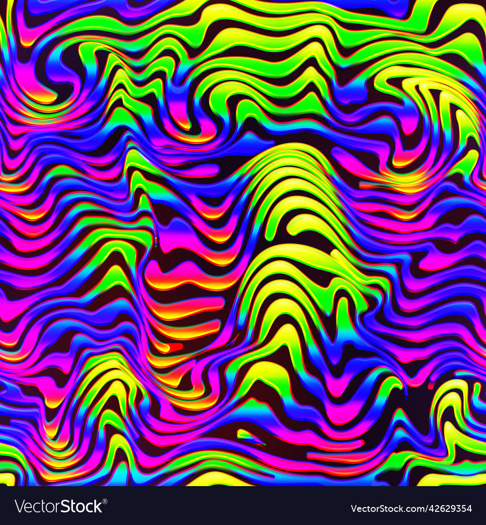 Psychedelic curved line seamless texture Vector Image