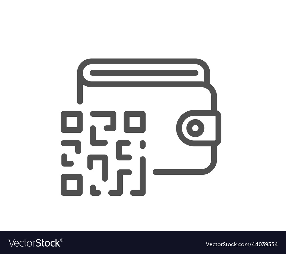 Qr code line icon scan barcode sign