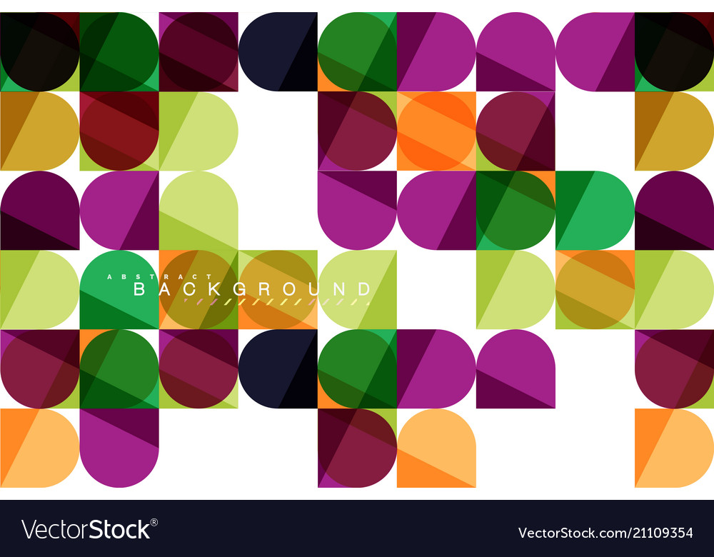 Round square geometric shapes on white tile Vector Image