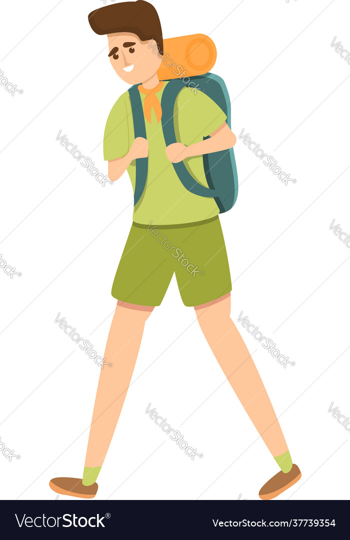 Scouting tourist icon cartoon style Royalty Free Vector