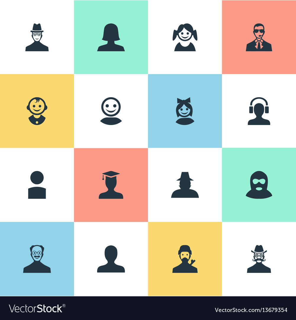 Set of simple member icons