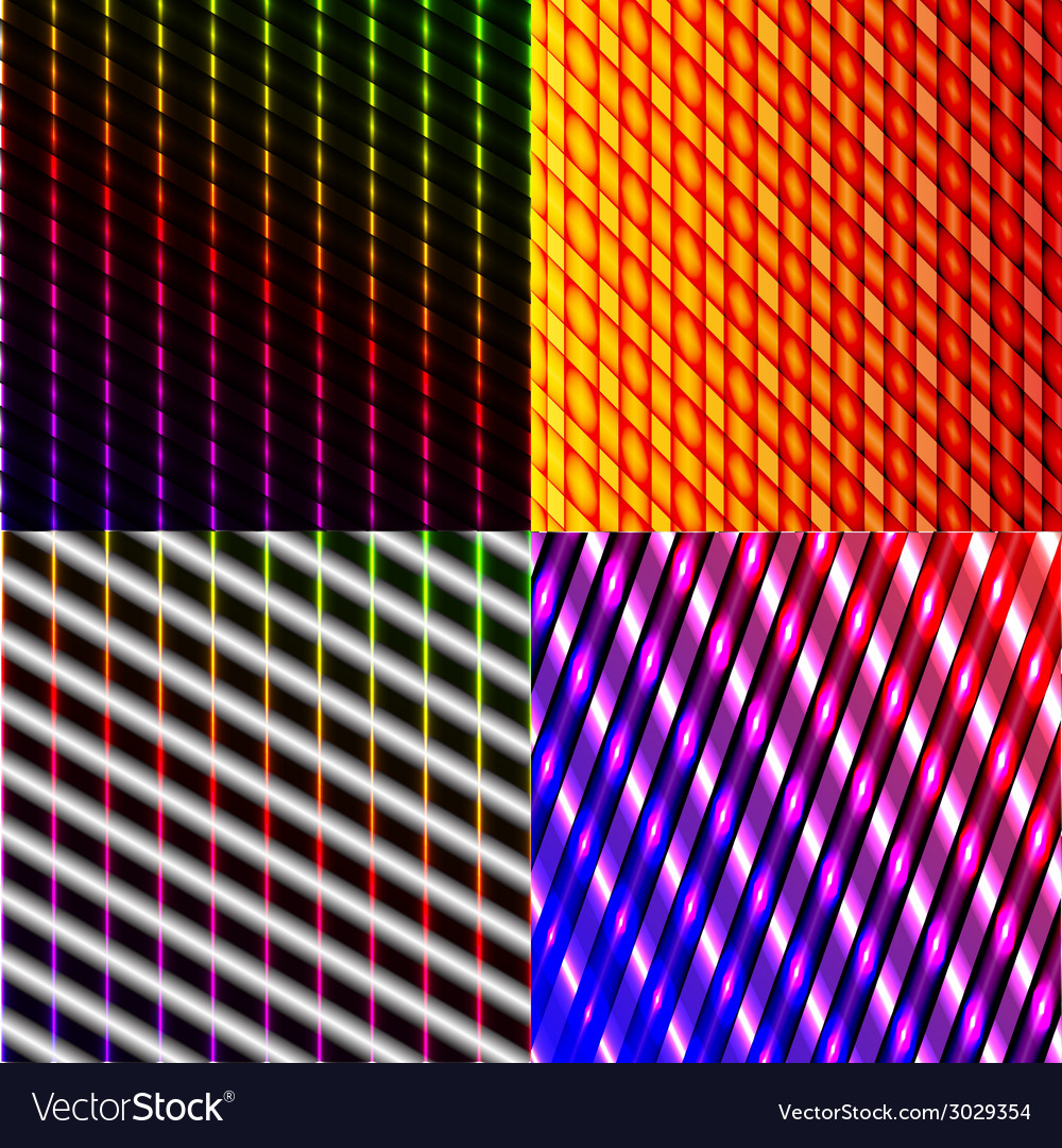 Set of stylized abstract background glowing lines