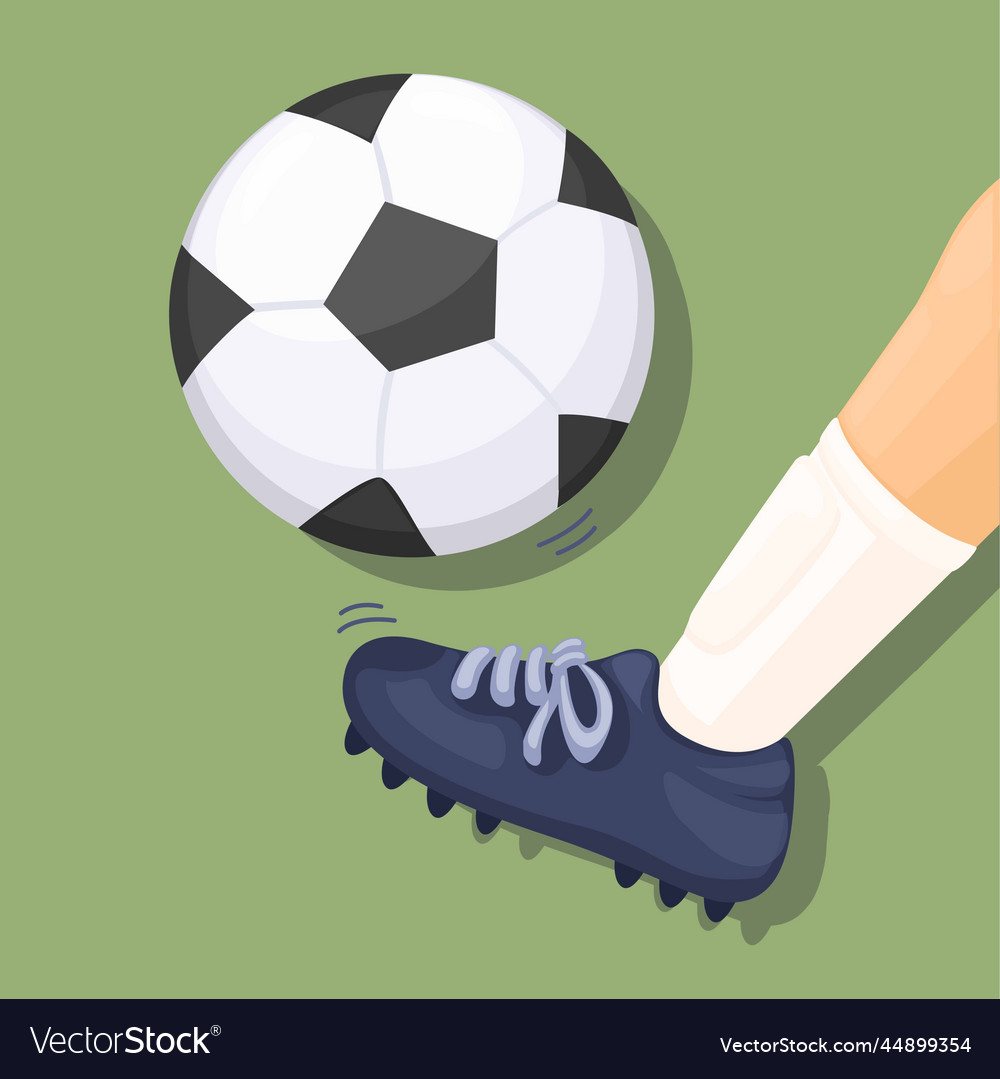 Soccer ball kick symbol cartoon