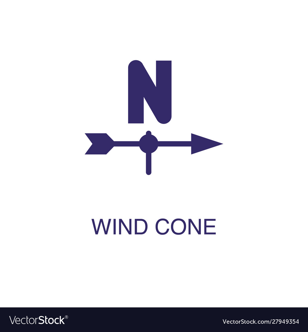 Wind cone with fence element in flat simple style