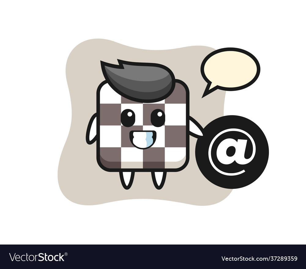 Cartoon chess board standing beside Royalty Free Vector
