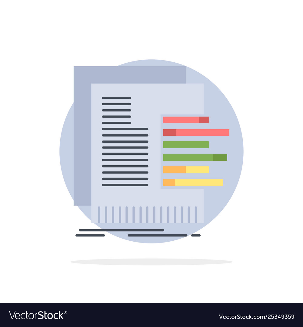 Chart data graph reports valuation flat color icon Vector Image Chart data graph reports valuation flat color icon