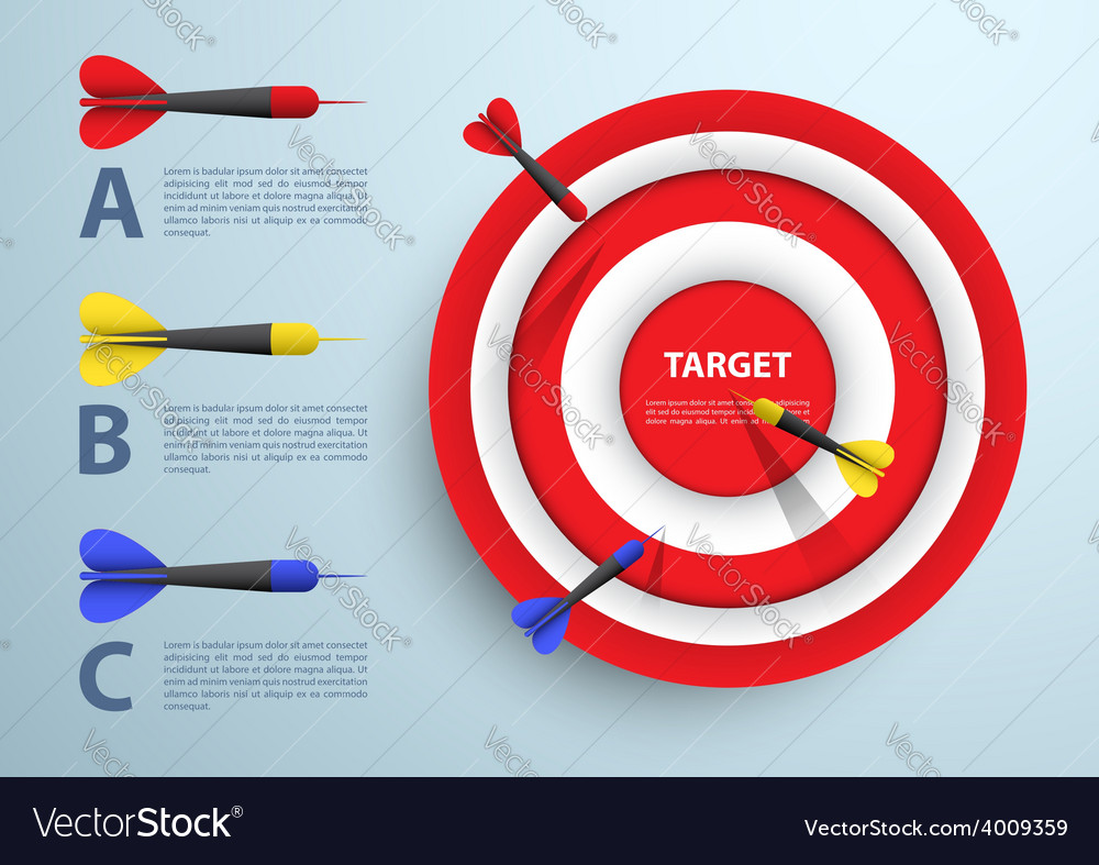 dart and target infographic template business con vector image target template