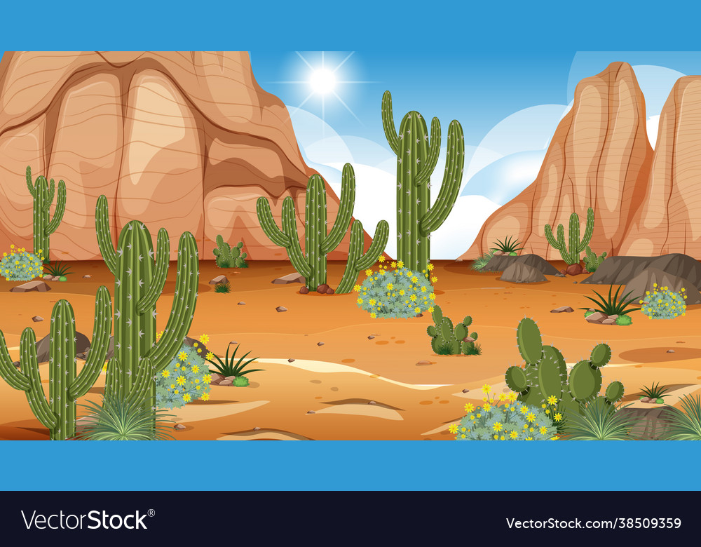 Desert forest landscape at daytime scene Vector Image