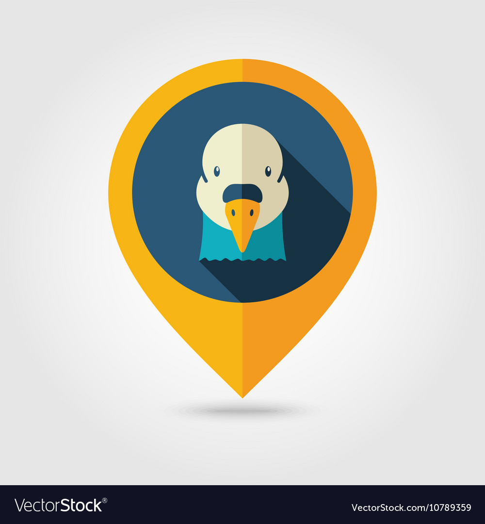 Dove flat pin map icon animal head symbol Vector Image