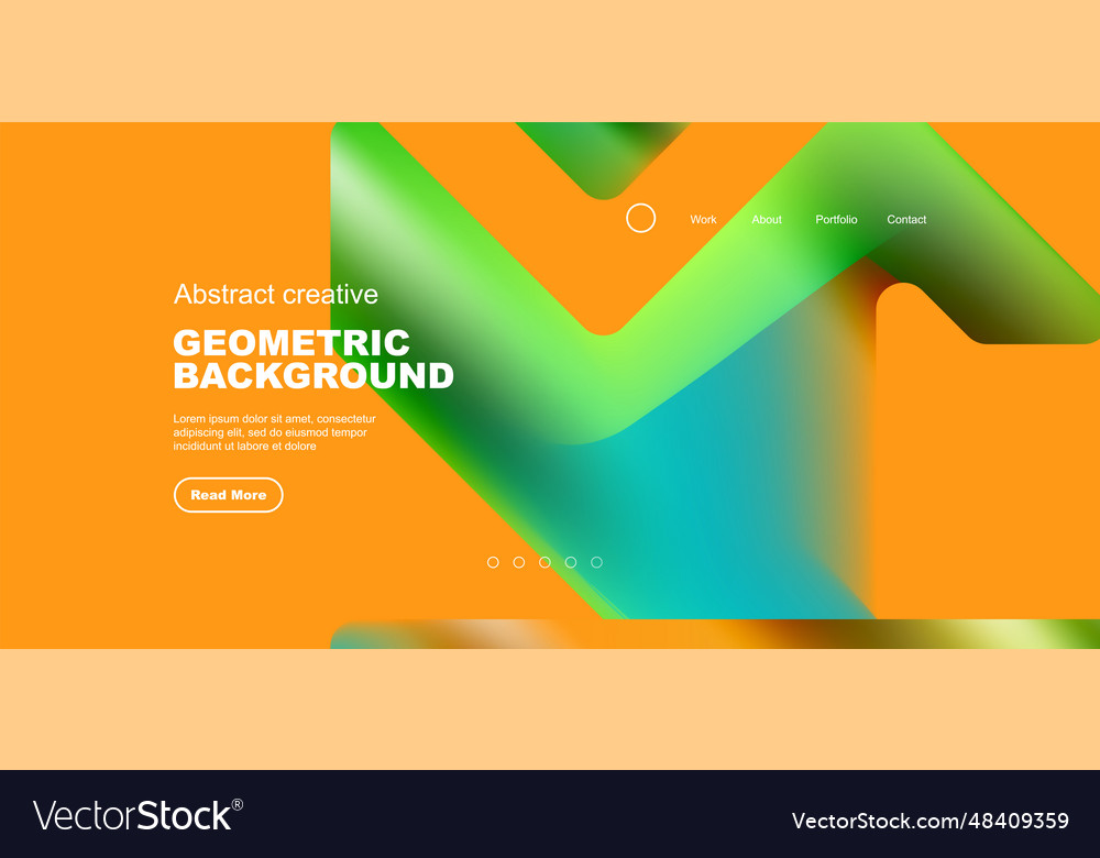 Fluid gradient triangles landing page background vector image Fluid gradient triangles landing page background