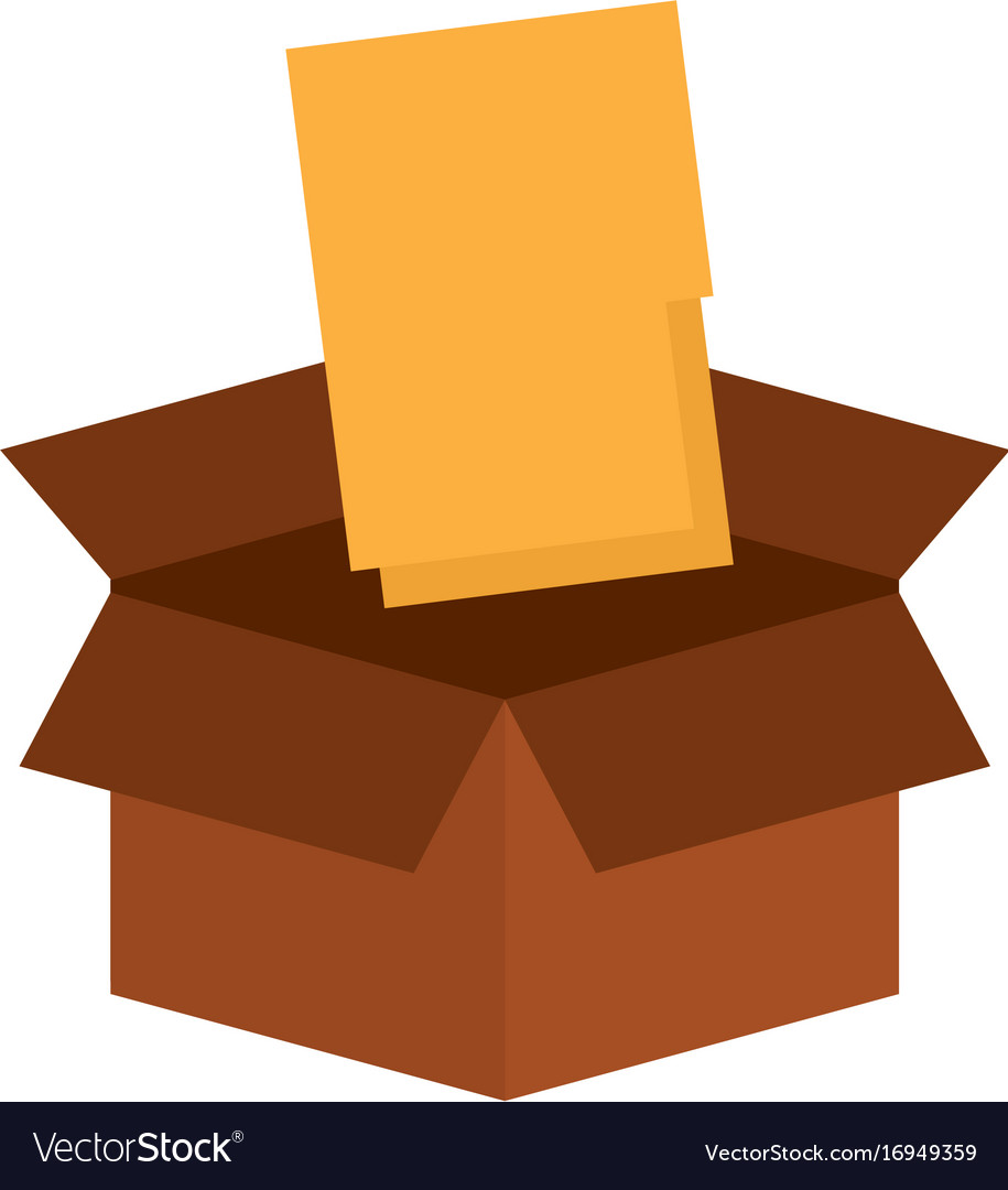 Folder document in box