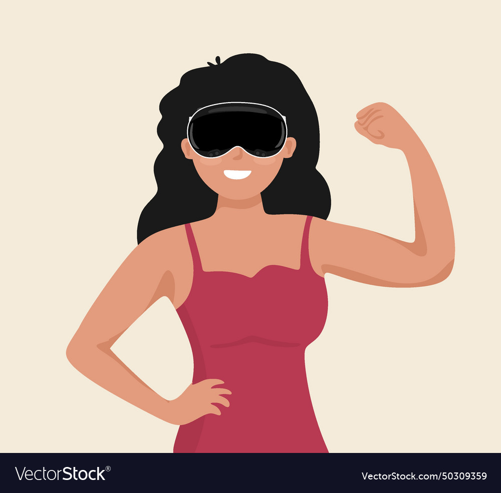 Girl with spatial computing device