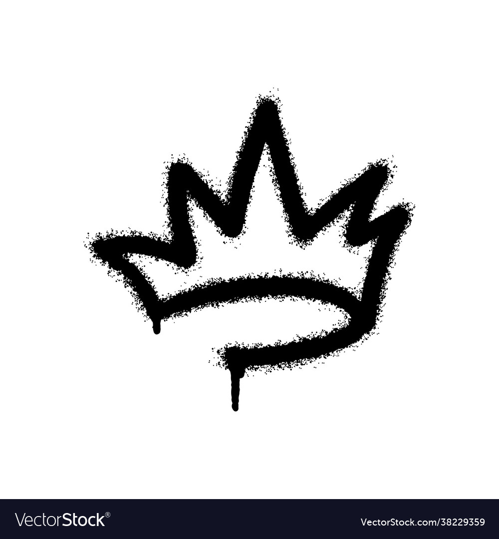 Graffiti spray crown icon with over spray Vector Image