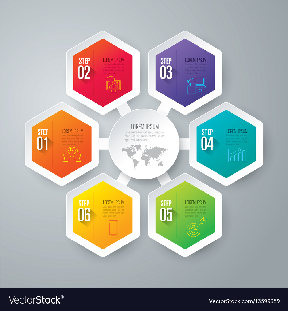 Infographics Design With 6 Step Royalty Free Vector Image