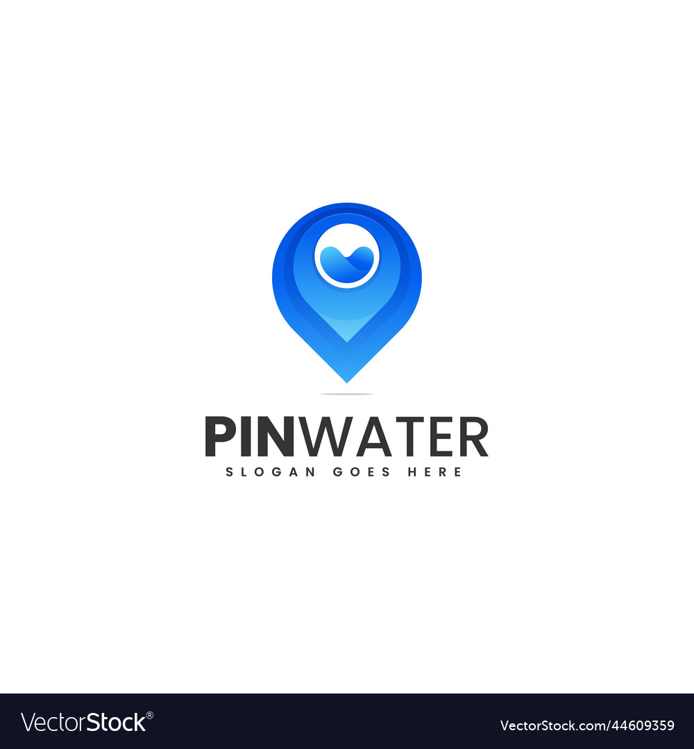 Logo pin water gradient colorful style