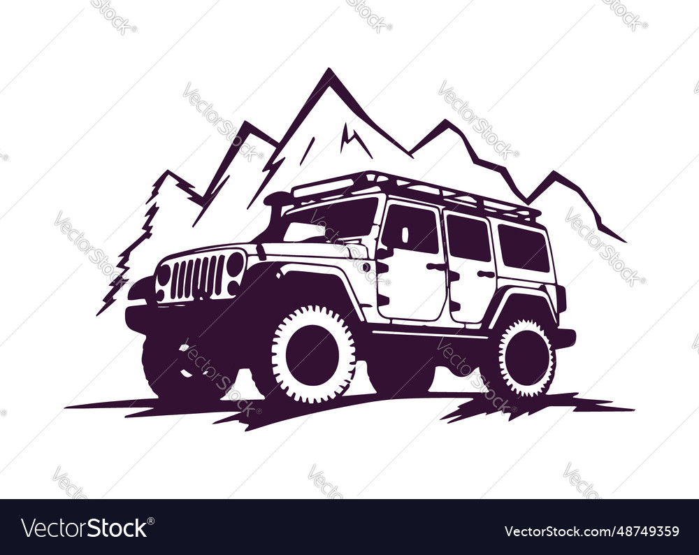 Minimal and abstract logo of jeep icon car Vector Image