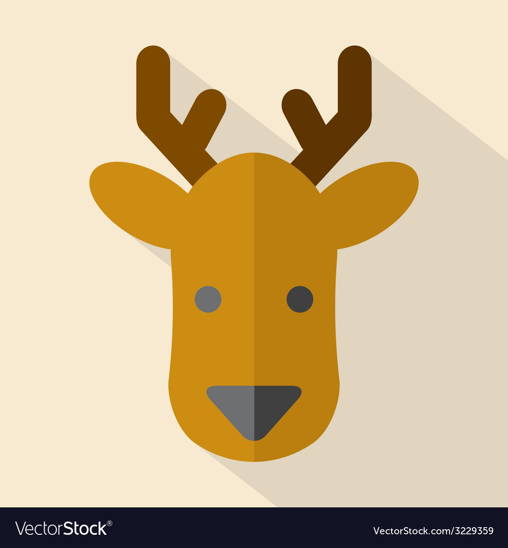 Modern flat design deer icon Royalty Free Vector Image